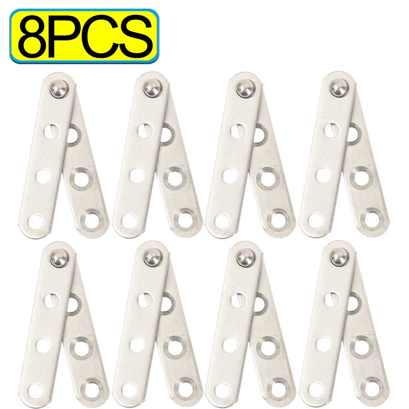 12/2PCS Stainless Steel Pivot Hinge Rotating Cabinet Door Invisible Hinge Upper and Lower Axis Hinges Furniture Hardware Tools Quake 8PCS