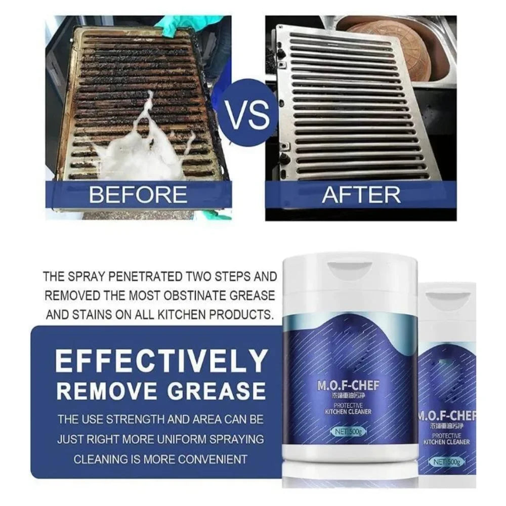 Mof Chef Cleaner Powder-Heavy Oil Stain Powder Cleaner,All Purpose Stain Remover Quake