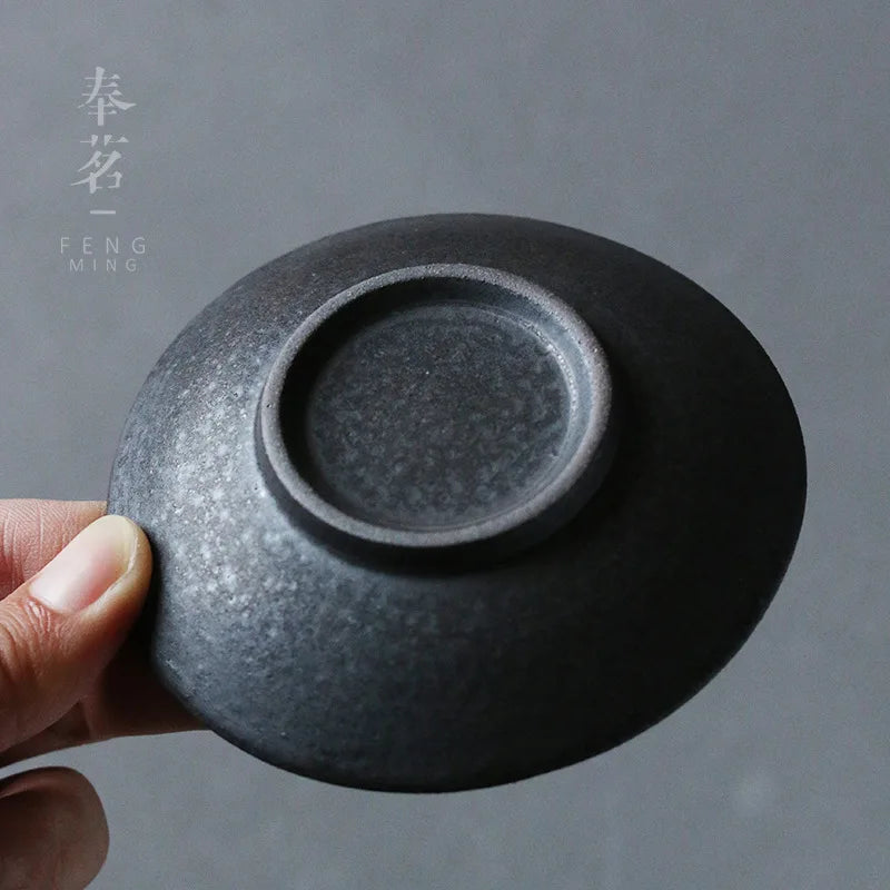 Ceramic coasters - japanese style heat-resistant non-slip mats - tea coasters - cup holders - kung fu tea ceremony accessories Quake