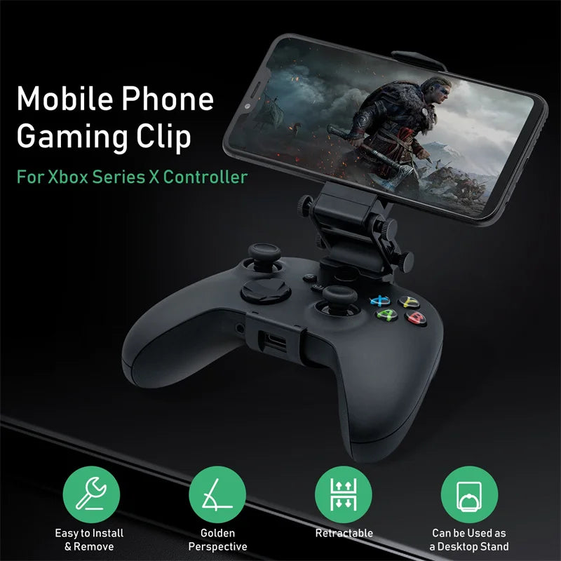 PG-XBS005 Mobile Phone Gaming Clip Stand Bracket for Xbox Series X/S/for Xbox One/Elite 2 Wireless Controllers Gamepad Quake