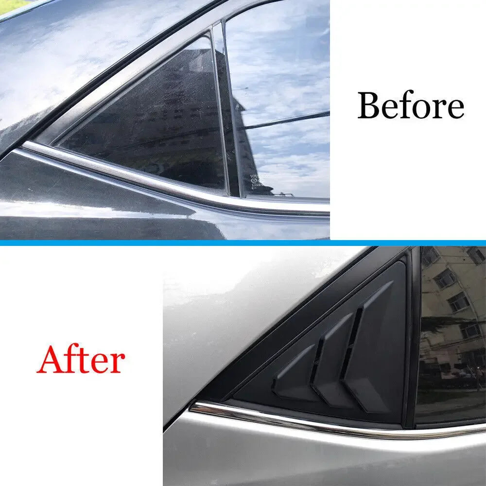 For Toyota Corolla 2014 2015 2016 2017 2018 Car Rear Louver Window Side Shutter Cover Trim Sticker Vent Scoop Carbon Fiber Auto Quake