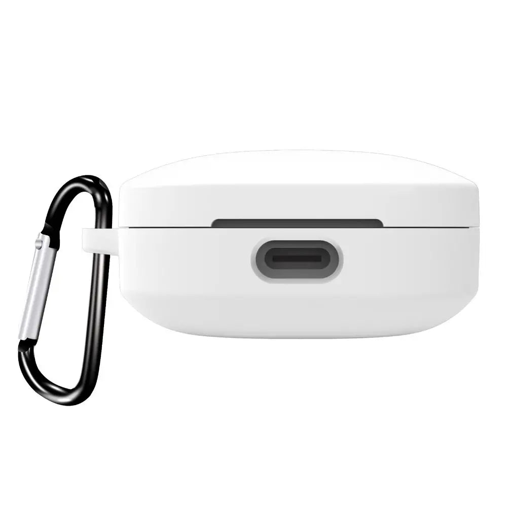 Soft Silicone Protective Case Protector Shockproof Cover Headphone Accessories With Hook Housing Shell for Redmi Buds 6 Active Quake White