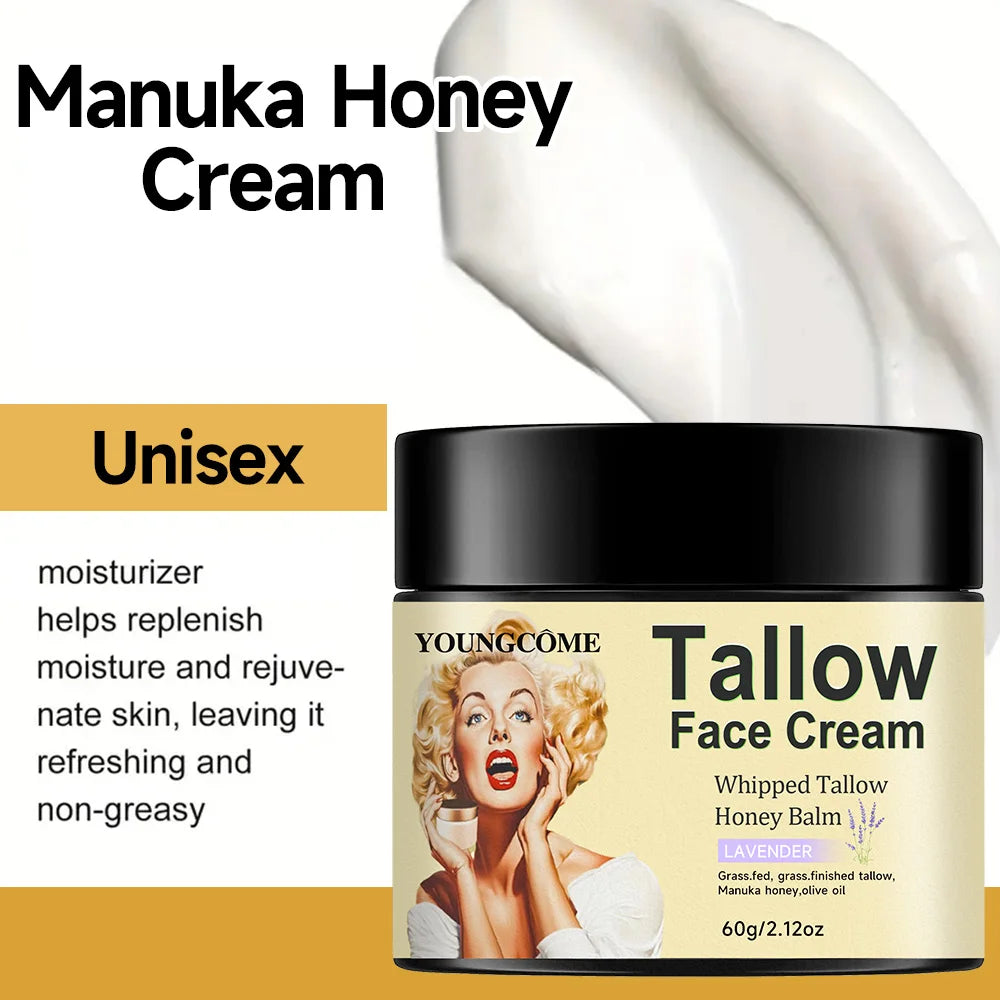 2PCS-30G 100% Grass Fed Grass Finished Whipped Vanilla Beef Tallow Moisturizer,Anti Aging Fine Lines Moisturizing Brightening Quake