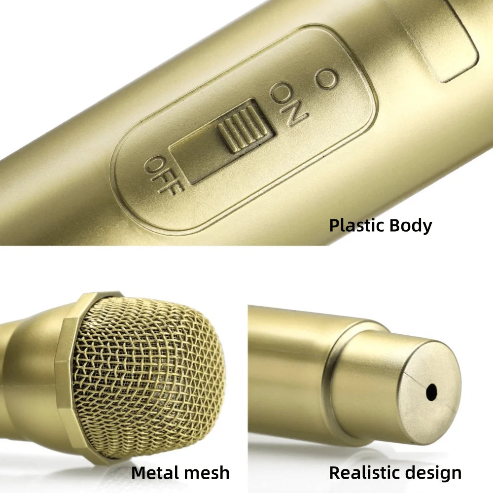 Simulation Microphone Prop,Plastic Realistic Pretend Microphone Prop,Fun Stage Mic Prop for Christmas,Cosplay,Speech,Music Party Quake