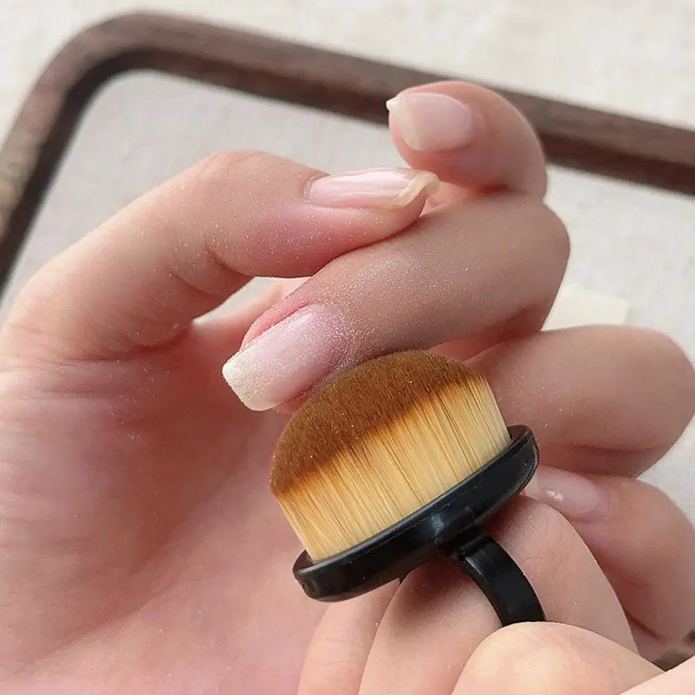 1/2PCS Nail Dust Brush Nail Cleaning Brush Manicure Scrubber Brush Ring Duster Soft Fiber Bristle Portable Travel Manicure Brush Quake