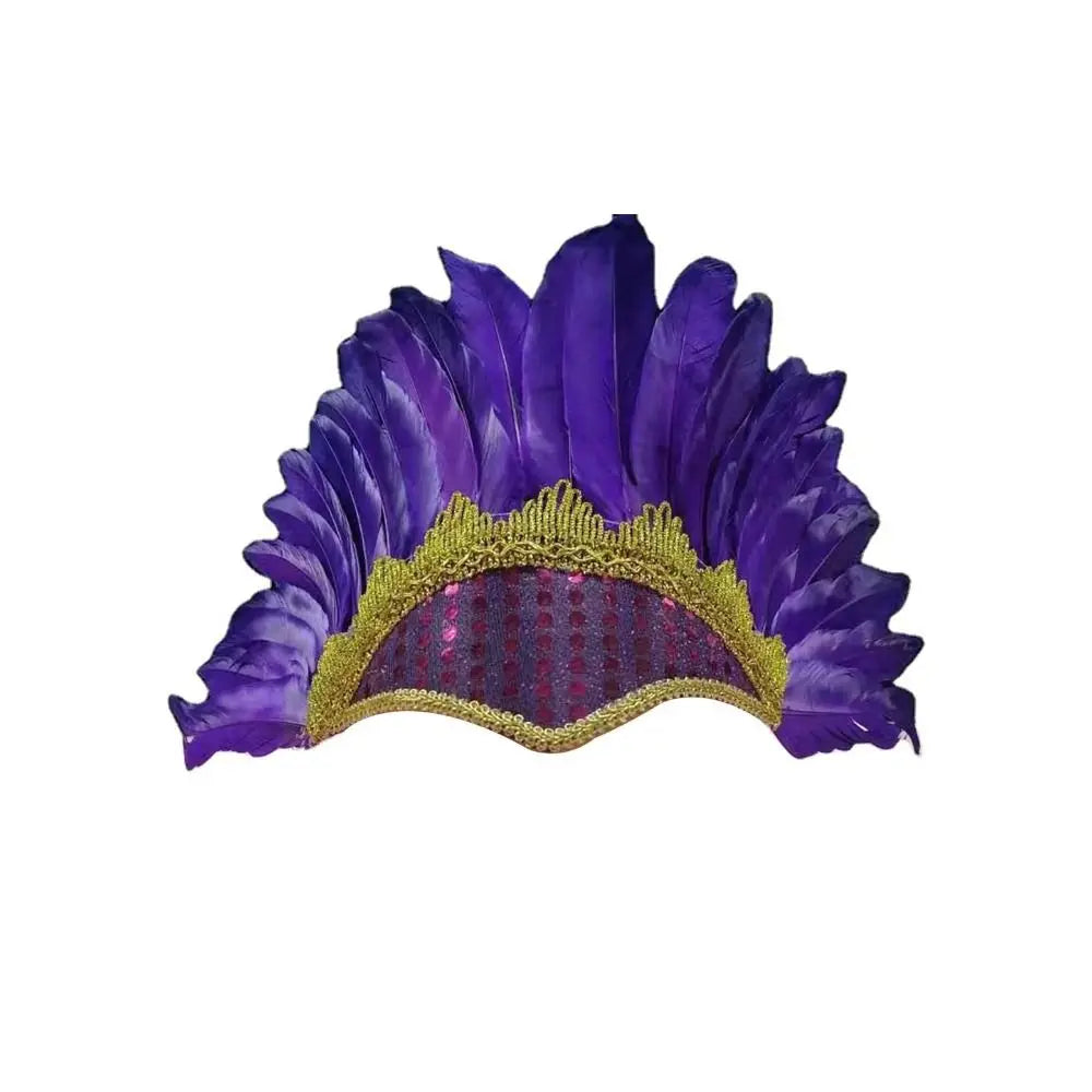 Feather Carnival Costume Children's Day Headwear Fancy Dress Party Headpiece Feather Headdress Quake Purple