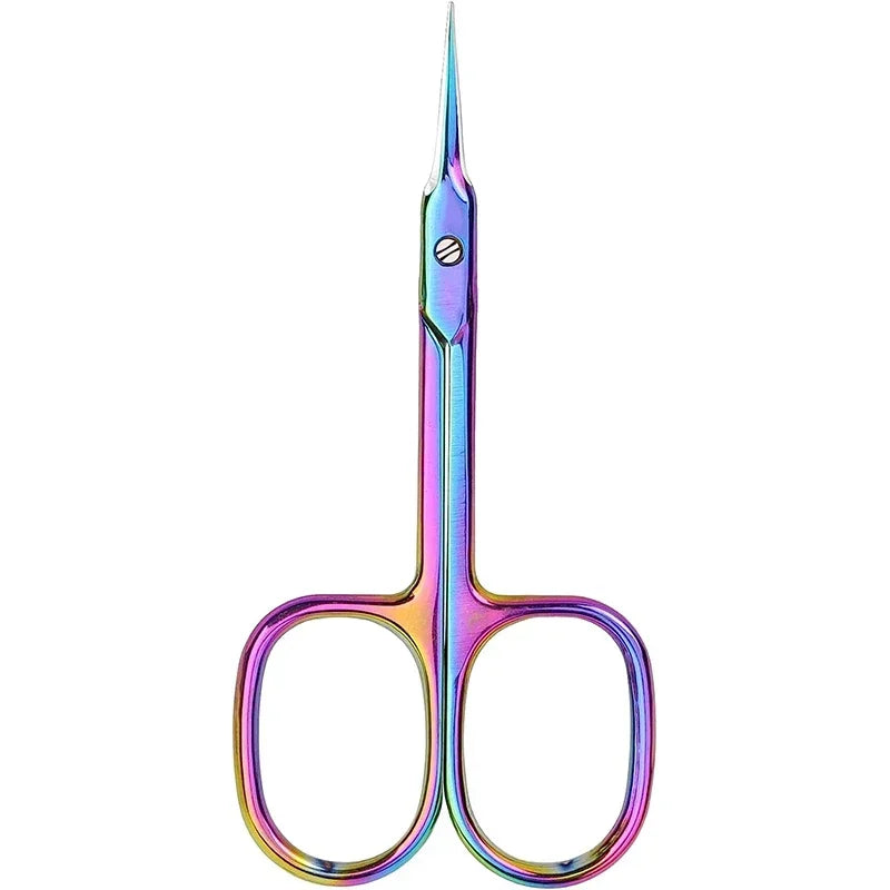 Multi-Purpose Nail Cuticle 1Pcs Scissors Eyebrows/Eyelashes Mustache Cuticle Extra Fine Curved- Professional Manicure Scissors Quake MULTI