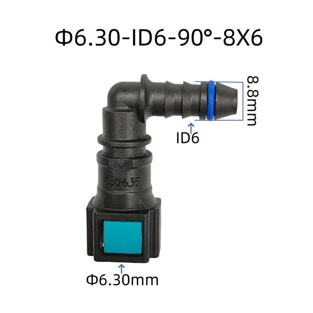 Plastic 6.30-ID6 Female Quick Connector for Extended Fuel Line Connection in OEM and Aftermarket Fuel System Setups Quake