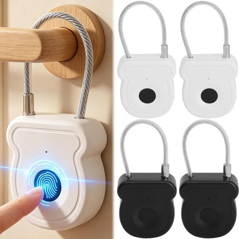 F335 Intelligent Fingerprint Padlock Keyless Waterproof Padlock 0.5sec Unlock USB Charging Lock Locker Anti-theft Portable Lock Quake