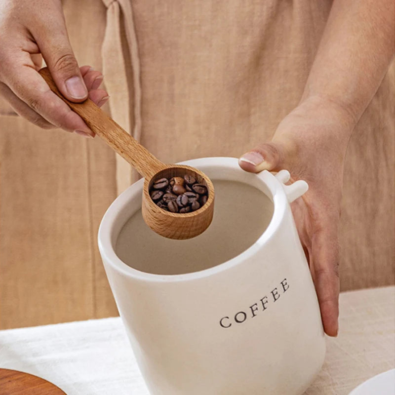 Wooden Measuring Spoon Set Kitchen Measuring Spoons Tea Coffee Scoop Sugar Spice Measure Spoon Measuring Tools for Cooking Home Quake
