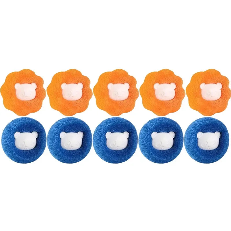 Cute Pet Hair Remover Reusable Ball Laundry Washing Machine Filter Wool Sticker Cat Hair Remover Pet Fur Lint Catcher Home Quake Mixed 10pcs