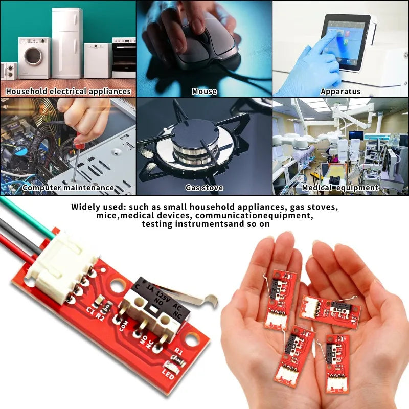 10PCS Mechanical Endstop Limit Switch Touch Switch Module with Cable 3D Printer Parts RAMPS 1.4 Mega2560 Control Board Quake