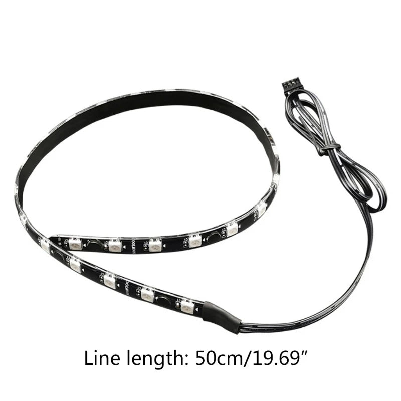 Coolmoon PC RGB LED Strip Light for Motherboard with 4 Pin RGB /5V ARGB Header Computer Case DIY Lighting 1.3ft K1KF Quake