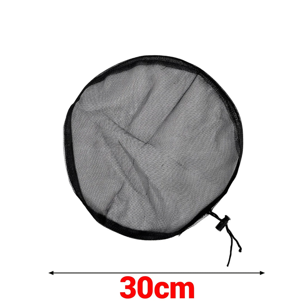 Water Bucket Net Cover Outdoors Rain Barrels Screen Insect Proof Mesh Cover Rain Water Collection Bucket Netting with Drawstring Quake 30cm 1PC