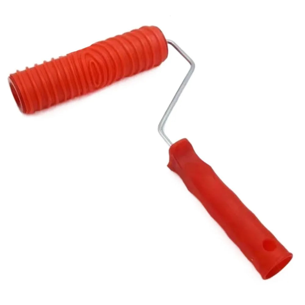 Rubber Imitation Wood Grain Pattern Paint Roller DIY Paint Texture Pigment Printing Wall Painting Roller with Handle Home Tool Quake TKDI36I32