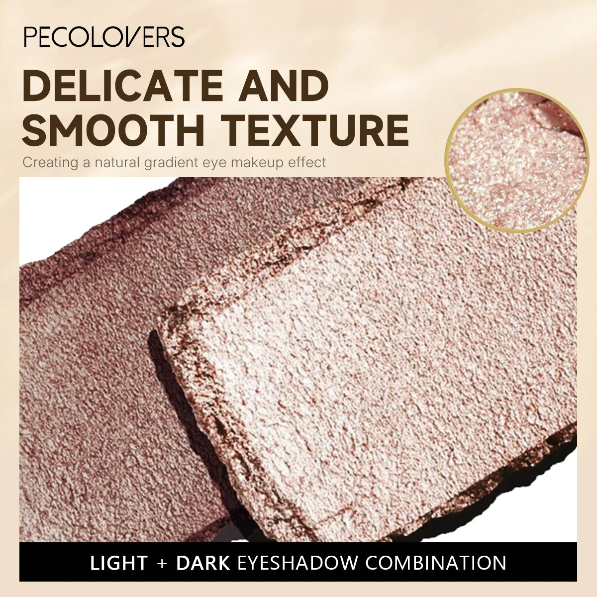 Glitter Eyeshadow Stick, Push and Pull Design; Bright and Dark Two-color Eye Shadow Design; Easy To Color; Save Makeup Time; Quake