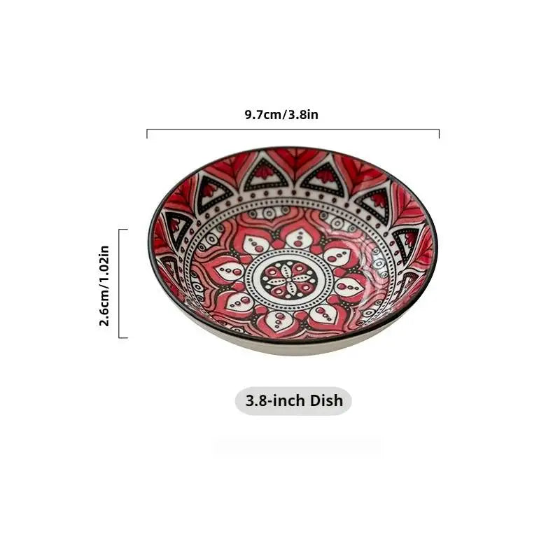4/8/12 Bohemian-Style Ceramic Small Seasoning Plate, Soy Sauce Sauces, Randomly Dispatched with Patterns and Designs Quake