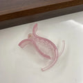 High Ponytail Small Hair Claw Clamp Women Girls Transparent Acrylic Hairpin No Hurt Hair Styling Accessories Headwear Ornament Quake pink
