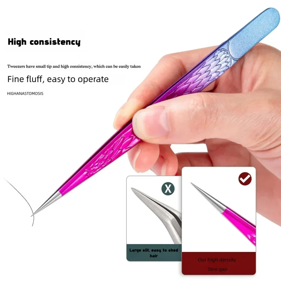 Tweezers Lash Tweezers Pointed Blackhead Remover Tip Tweezers 1pc Straight Pointed Isolating Tweezers Eyelash Extensions Quake