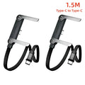 240W Fast Charging Type-C to Type-C Cable with Elbow Foldable Stand Phone Holder for iPhone 17/16/15 Samsung Charger Data Cable Quake 2pcs 1.5m