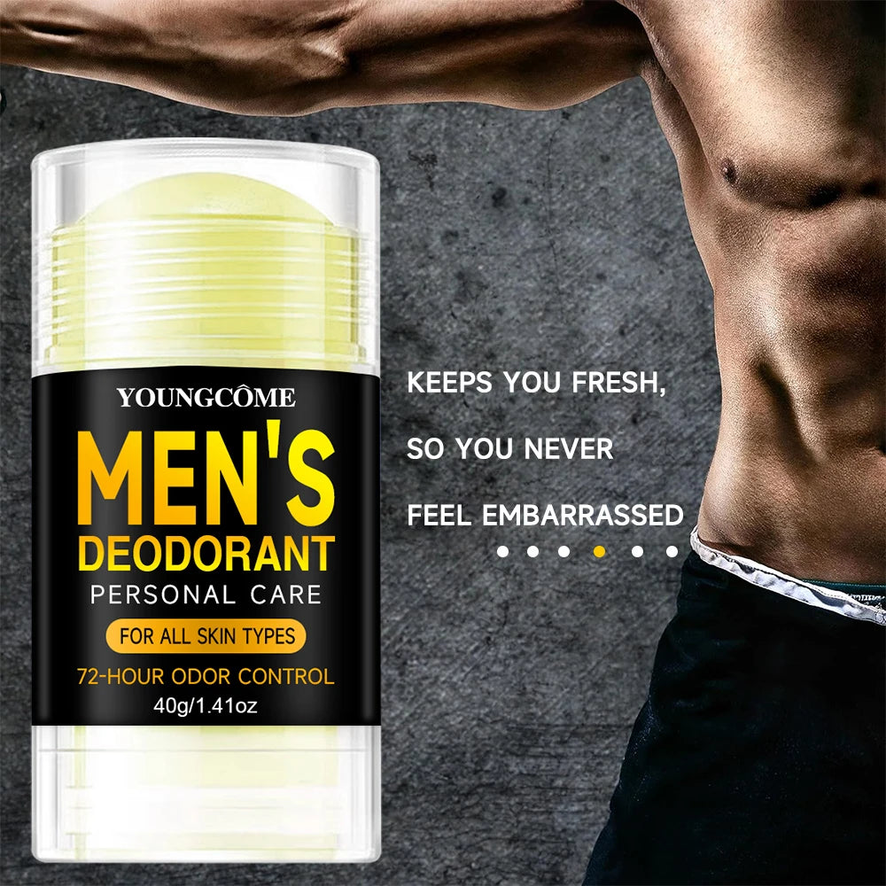 Men's Deodorant Stick Anti Sweating Keep Drying Lasting Fragrance Remove Armpit Odor Underarm Refresh Sticks Fade Body Odor Quake