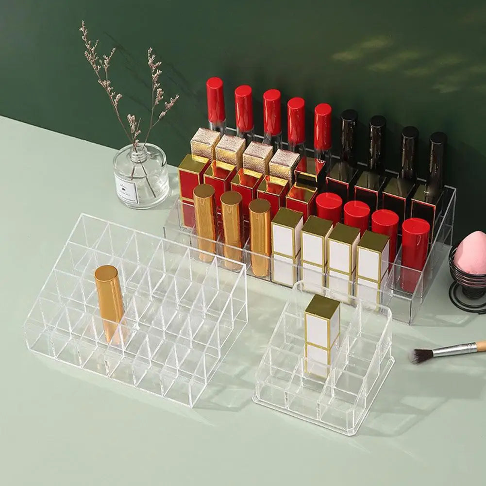 4 Sizes Lipsticks Holder - Clear Acrylic Lipgloss Lipstick Organizer and Storage Display Case for Lip Gloss, Lipstick Tubes Quake