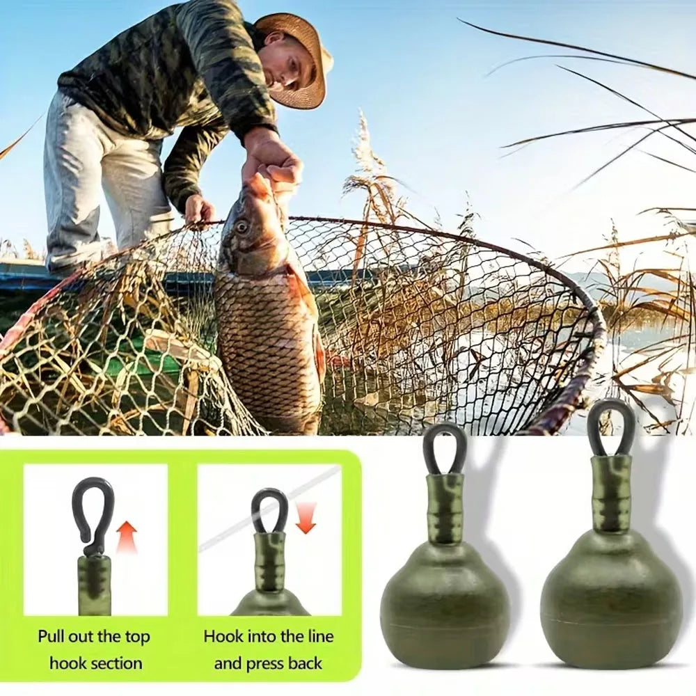 3Pcs Fishing Sinkers Weights Set, Fishing Accessories, Suitable for Carp Fishing, Multiple Sizes Available (14G/28G/52G) Quake