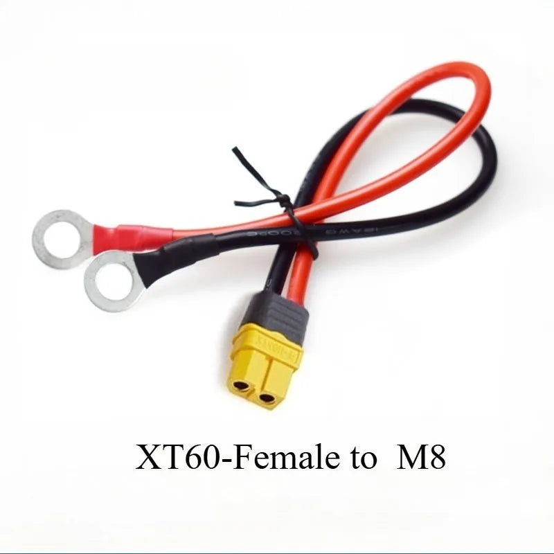 XT60 To DC 5521/5525mm Power Conversion Cable 12AWG Heavy‑Duty Connector Wire For Solar Panel Outdoor Charging & Power Supply Quake XT60-F to M8 12AWG 0.5M