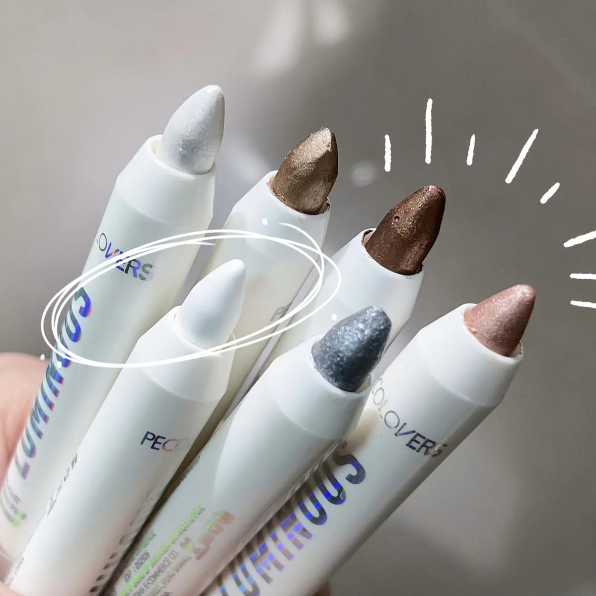 Waterproof Eyeshadow Stick with 9 Pearlescent Shades: Metallic Glitter, Long-Lasting for Bold or Natural Eye Makeup Quake