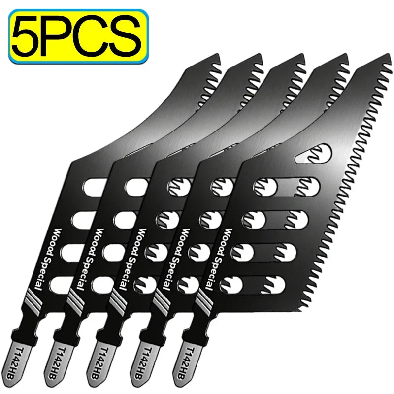 Carbon Steel Scroll Saw Blade T-Shank Fine Coarse Teeth Saw Blade for Wood Aluminum Household Fast Tight Spaces Cutting Tools Quake 5PCS