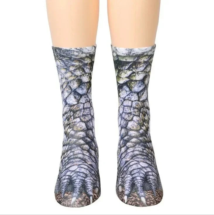 3D animal shaped socks with cute patterns and digital printing simulation fun home personalized socks Quake Dinosaur 40cm