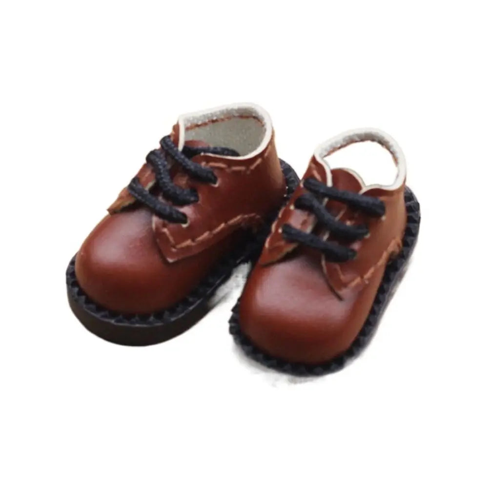 Multiple Colour 1 Pair Ob11 DOD 1/12 Bjd Doll Shoes All-Match PU Leather Body9 GSC YMY Shoes Delicate Cute Quake Brown 1