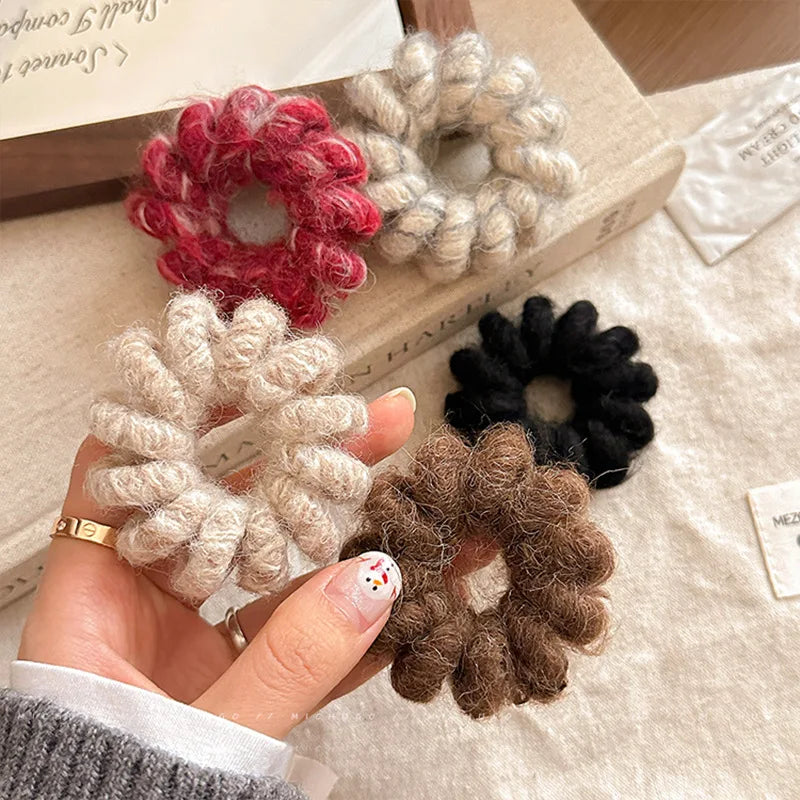 Korean Fashion Leopard Print Phone Line Hairbnds Hair Ropes Autumn Winter High Elastic Rubber Bands for Women Girls Hair Styling Quake