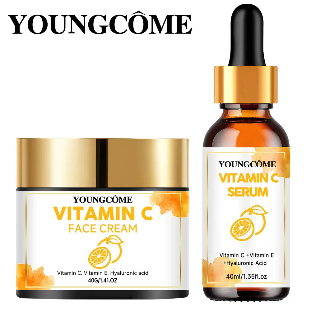 Vitamin C Facial Essence Cream Whitening Brightening Anti-Wrinkle Nourishing Redness Relief Moisturizing Face Serum Skin Care Quake