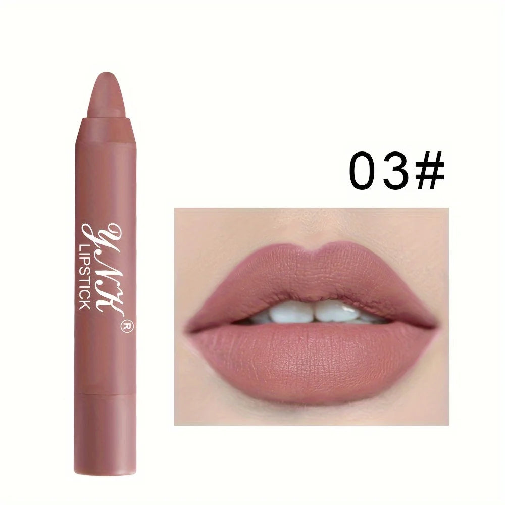 1pc Matte Lipstick Pen Automatic Rotary Lipstick Pencil Waterproof Non Fading Lip Liner Sexy Red Tint Lip Makeup Cosmetics Quake 03