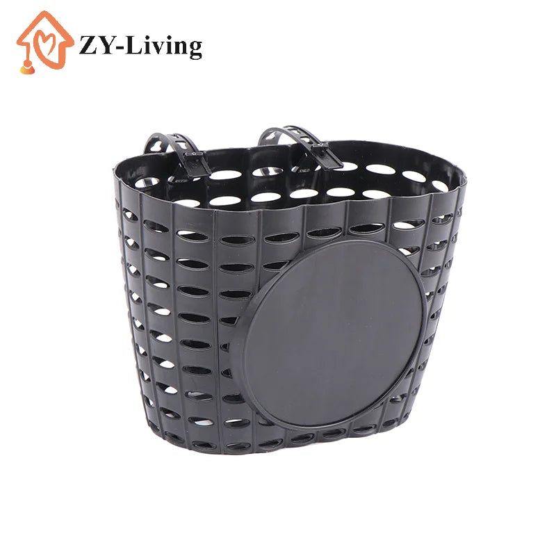 1pc Bicycle Basket Hollow Children Bike Tricycle Scooter Storage Front Handlebar Plastic Carrier Cycling Kids Riding Quake