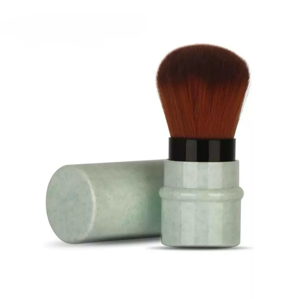 High Quality Retractable Makeup Brush with Cover Portable Powder Blush Brush Multi-Functional Single Blush Brush Outdoor Travel Quake Green
