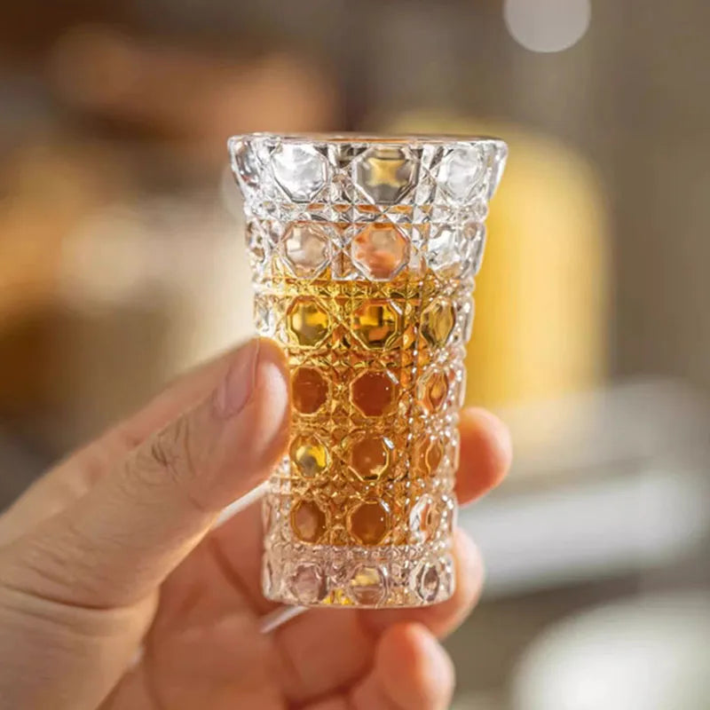 YWDL 6pcs Set Wine Glass Cup Vodka Whiskey Shot Glass Party Spirits Cup Espresso Coffee Mug Clear Cup For Sake Soju Brandy Quake