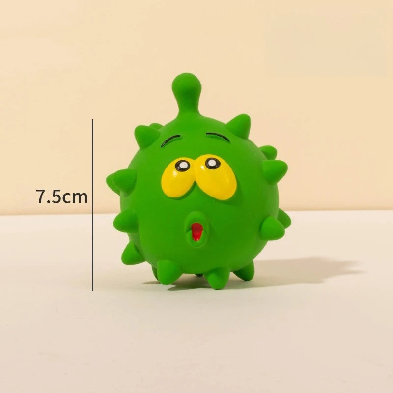 Cute Cartoon Big-Eyed Dog Sound Dog Toy Eco-Friendly Latex Interactive Pet Toy Ball Fun To Relieve Boredom Quake D