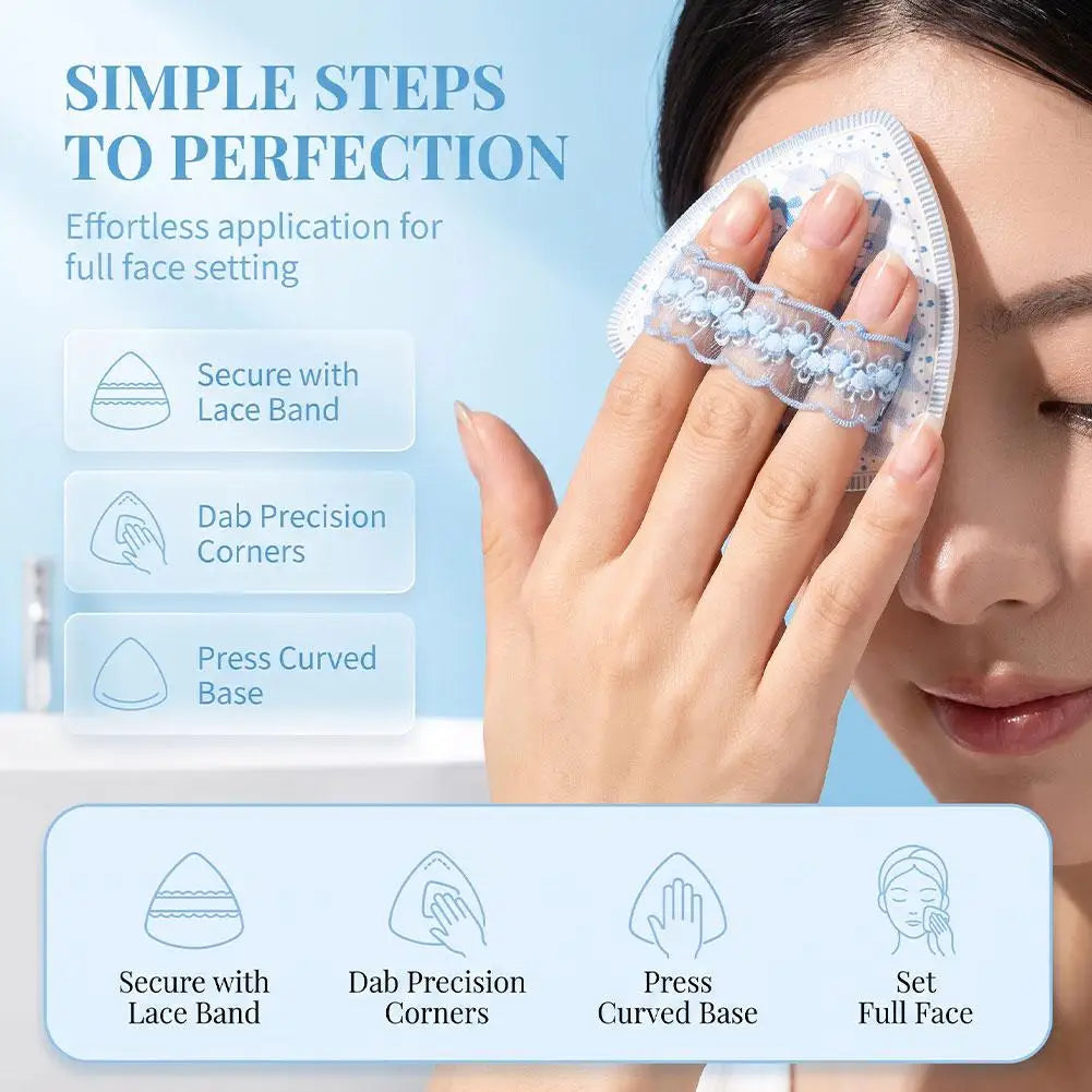 Triangle Powder Puffs For Loose and Pressed Powder, Triangle Makeup Sponge Soft Smooth Sponge Applicator for Flawless Makeup Quake