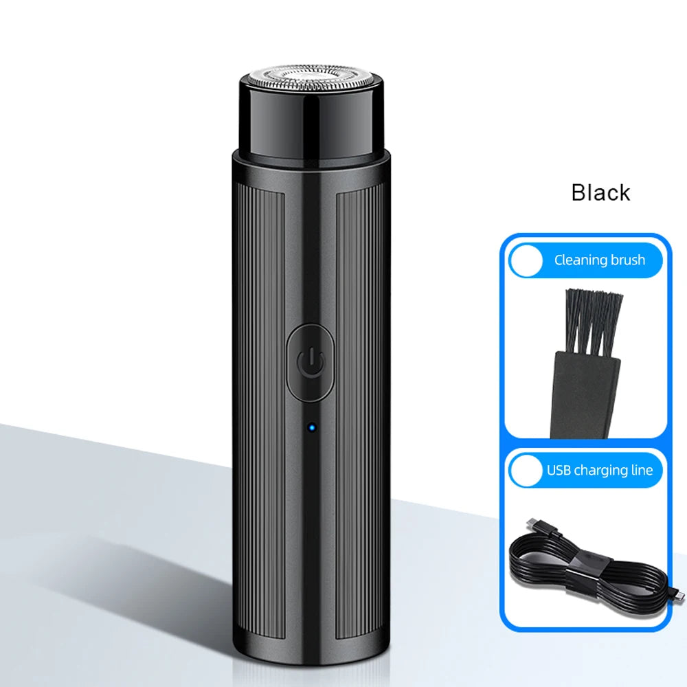 Men's Mini Electric Shaver Rechargeable Razor Epilator Women's Shaving Machine for Men Car Mini Shaver Electric Shaving Tools Quake Black