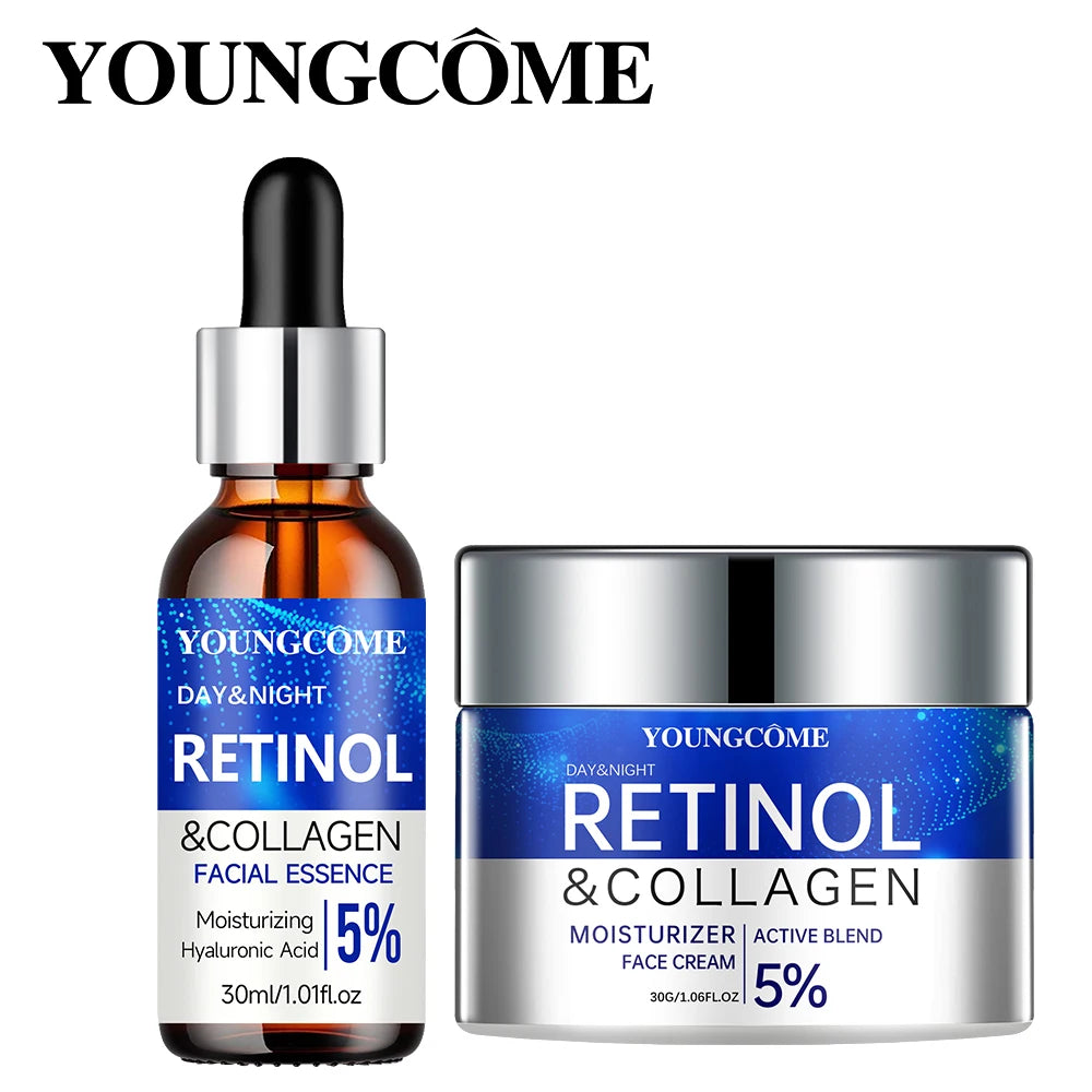 Retinol Cream Serum Combo Set Locks In Moisture Repairs Skin Smoothes Wrinkles Increases Elasticity For Younger Healthier Skin Quake