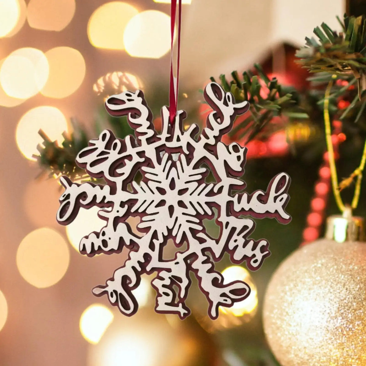Snowflake Christmas Hanging Ornament Wooden Christmas Hanging Decoration Xmas Decor for Home Wedding Hotel Malls Restaurant Quake