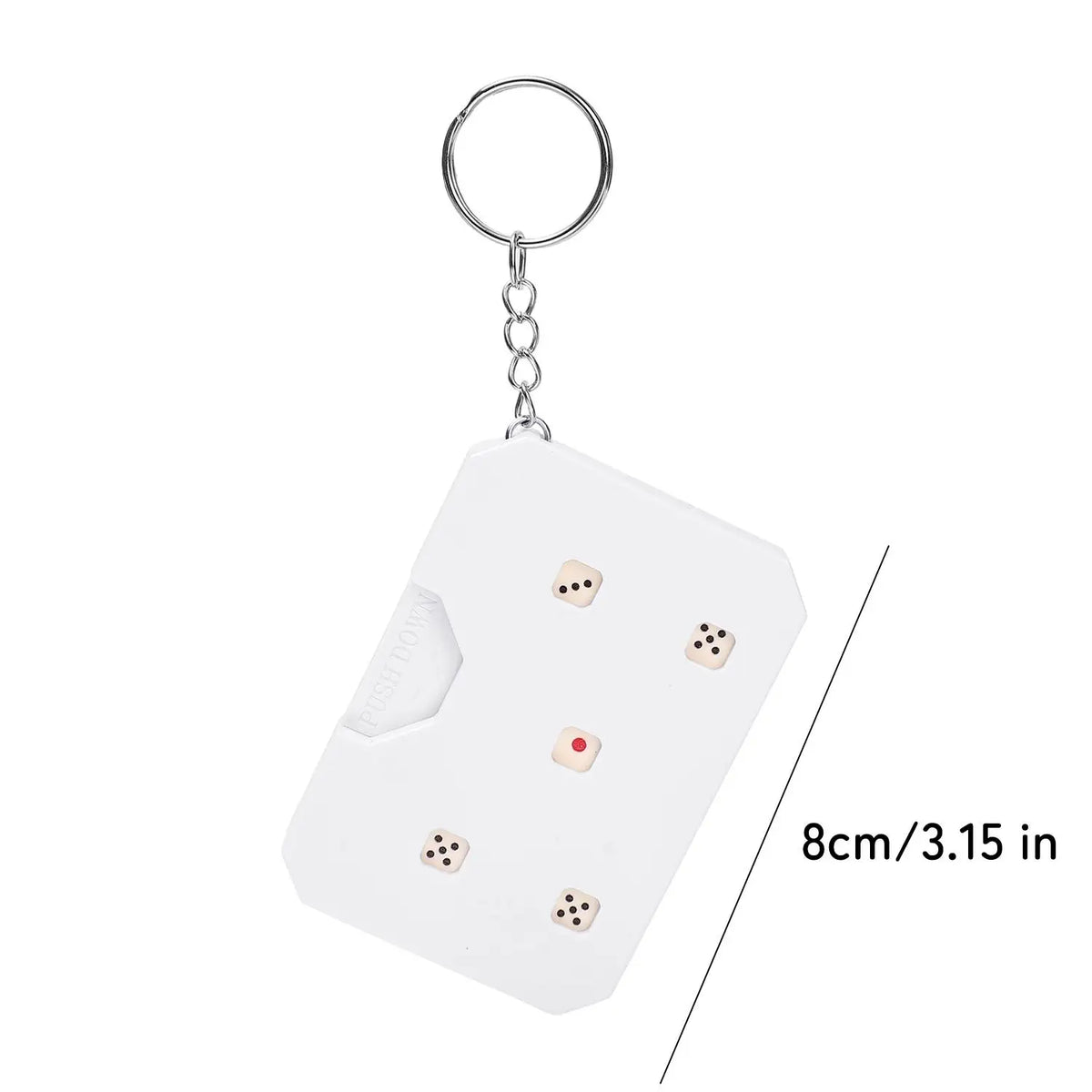 Press Type Dice Card Portable Handheld Dice Random Rolling Gadget Portable Stress Relief Board Game Prop for Friend Gatherings Quake White