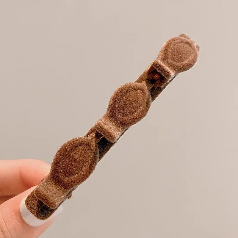 Velvet Bangs Clip Sweet Cute Barrettes Hair Side Clip Fashion Braided Hairpins Hair Accessories Black Headwear Women Style Tools Quake coffee zr