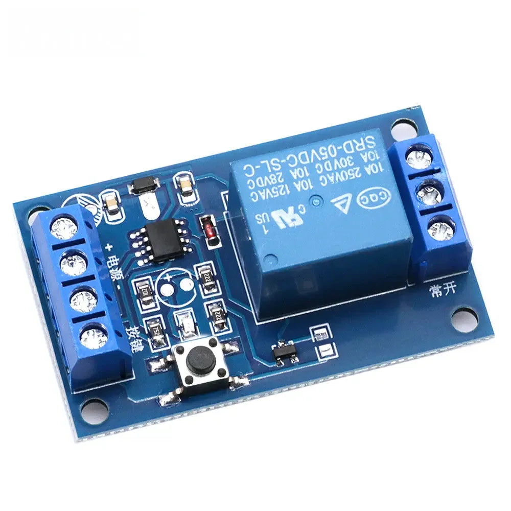 Bistable Relay Module 5V/12V Single Button Self-locking Start-Stop Switch for Car Modification with Key Control Quake