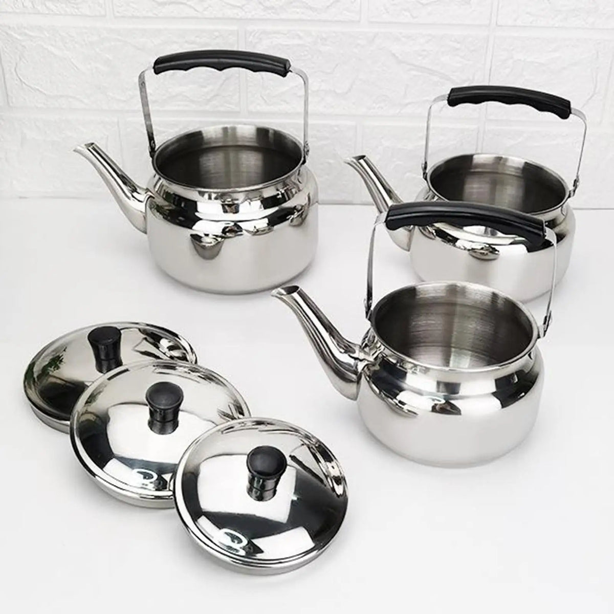 Large Capacity Stainless Steel Water Kettle Portable Tea Pot for Travel Picnic Gas Electric Stove Cookware Quake