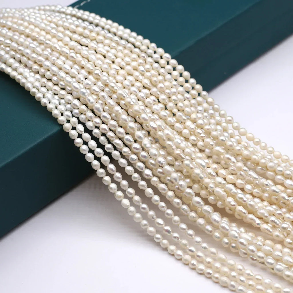 A Natural Freshwater Pearl Small Pearl Rice-Shaped Pearl 3-4mm For Jewelry Making DIY Necklace Braclet Earrings Accessory Quake