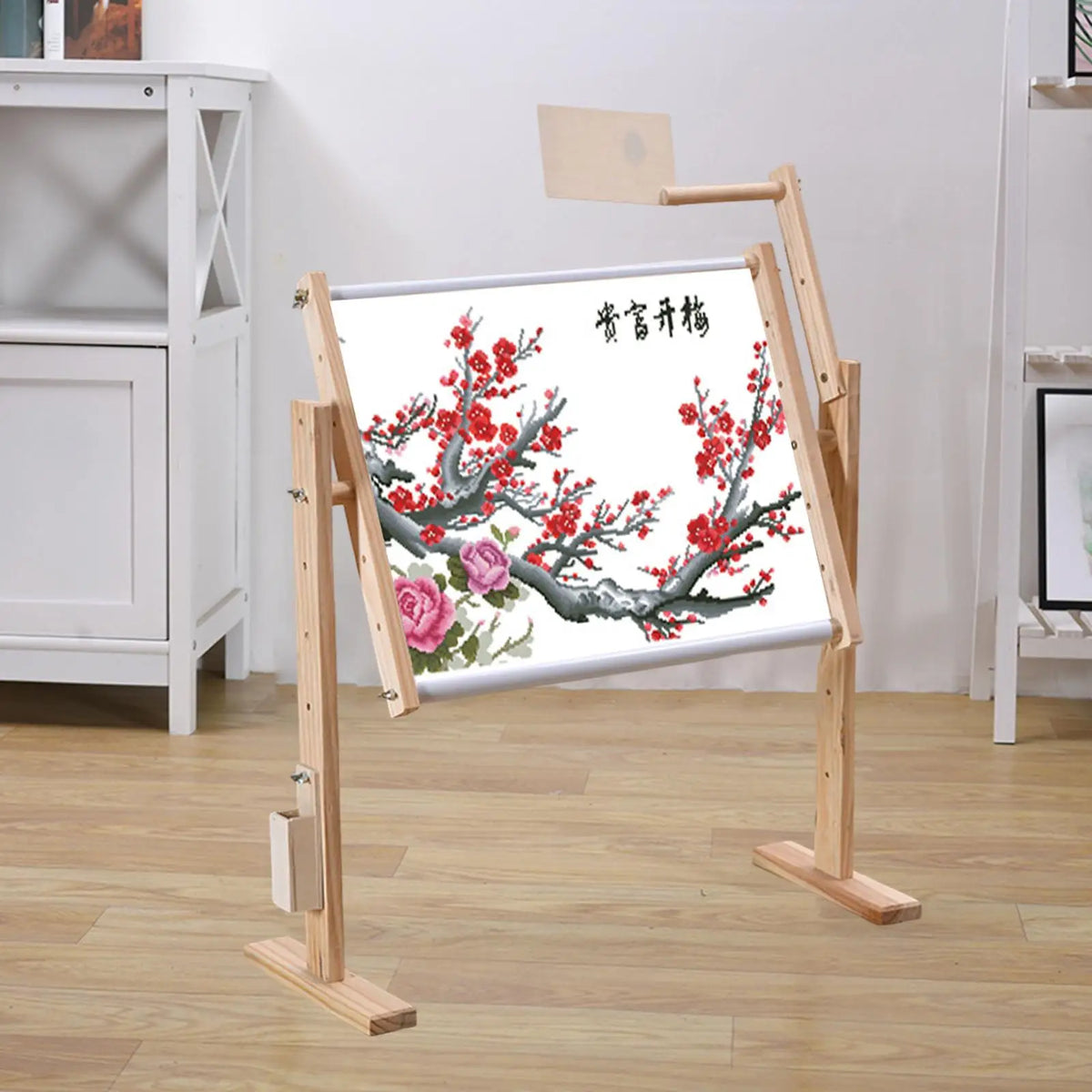 Wooden Cross Stitch Stand Embroidery Lap Stand DIY Craft Adjustable Rotating Quake
