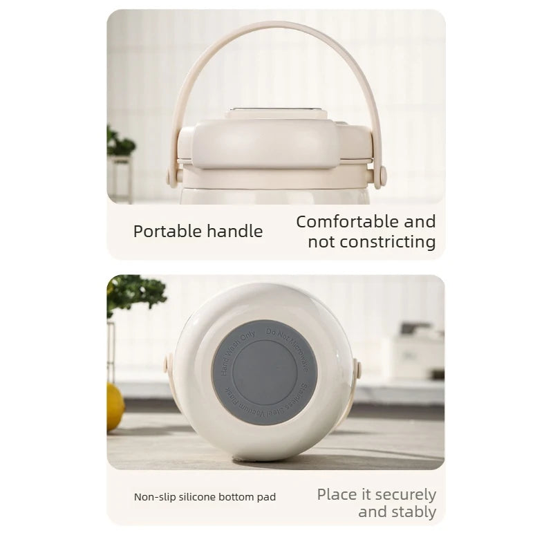 1PC 304 Stainless Steel Insulated Food Bucket Super Long Warm Retention Portable Bento Box for Work and School Lunc Quake